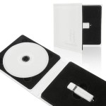 ETUI STUDNIÓWKOWE NA PENDRIVE I PŁYTĘ IPCE/PE SKÓRZANE BIAŁE Z NAPISEM STUDNIÓWKA