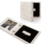 DREWNIANE ETUI NA PENDRIVE USB I ZDJĘCIE IPFWB/I BIAŁE GŁADKIE