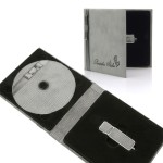 IPCS/A - Etui materiałowe szare na pendrive i płytę pamiątka ślubu