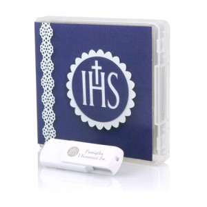 Zestaw Etui + Pendrive komunijny 16-256 GB ihs komunia niebieski zep233