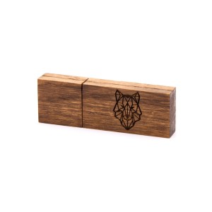pendrive 16-256 gb PZUW/W usb DREWNIANY ażurowy wilk
