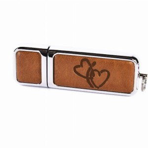 pendrive ślubny 16-256 gb PZUT/S usb skórzany brązowy serca. 