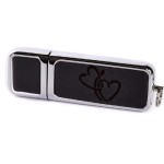 pendrive ślubny 16-256 gb PZUV/S usb skórzany czarny serca.