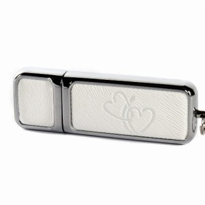 pendrive ślubny 16-256 gb PZUP/S usb skórzany biały serca  