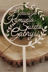 Topper Na Tort Pierwsza Komunia + Imię