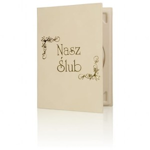 IKDX2B - Etui ecru z aksamitnego floku na dwie płyty nasz ślub