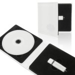 ETUI ŚLUBNE NA PENDRIVE I PŁYTĘ IPCE/PB SKÓRZANE BIAŁE  Z NAPISEM NASZ ŚLUB