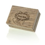 DREWNIANA SZKATUŁKA NA PENDRIVE USB IPMW/B Z NAPISEM Nasz Ślub
