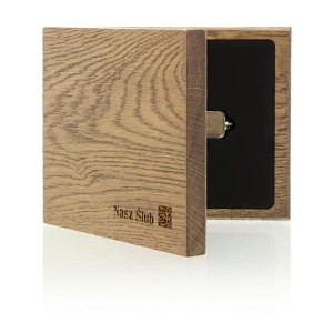 DREWNIANE ETUI NA PENDRIVE USB IPW/N  Z NAPISEM Nasz Ślub